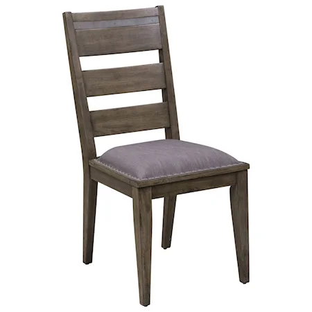Contemporary Upholstered Ladder Back Side Chair